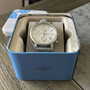 Fossil light blue boyfriend watch